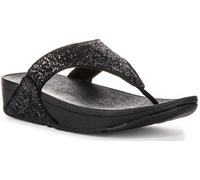 Fitflop Lulu Glitter Toe Post Cristallo Comfort Sandalo Donna Nero UK 3 - 8