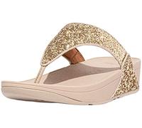 Fitflop Lulu Glitter Toe-Thongs, Sandali a Punta Aperta Donna, Platino, 43 EU