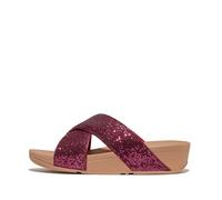 Fitflop LULU Glitterball Cross Slides Sandali, Metallico Wild Raspberry, 36