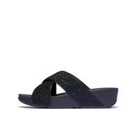 Fitflop Lulu Glitterdust Cross Slides, Sandali a Ciabatta Donna, Marina Militare, 42 EU