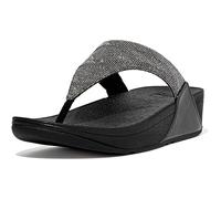 Fitflop Lulu Glitz Toe-post Sandals, Sandali Donna, All Black, 42 EU