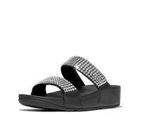 Fitflop Lulu Maxi-Crystal Two-Bar Slides, Sandali a Ciabatta Donna, Nero, 39 EU