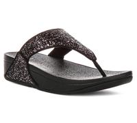 Fitflop Lulu Multi-Tonal Glitter Toe-Post Sandals, Sandali Donna, Nero, 38 EU