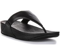 FITFLOP Lulu Pelle Minimalista Infradito Perizoma Donna Sandali Nero UK 3 - 8