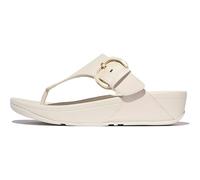 Fitflop Lulu Resin-Buckle Leather Toe-Post Sandals, Sandali Donna, Beige, 40 EU