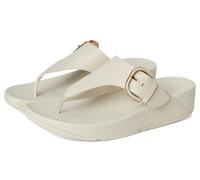 Fitflop Lulu Resin-Buckle Leather Toe-Post Sandals, Sandali Donna, Beige, 43 EU