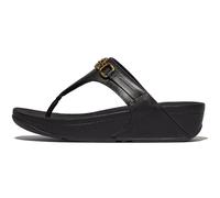 Fitflop LULU Sandali da donna con catena quadrata in pelle, neri, 36, Nero, 36 EU