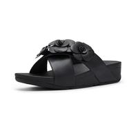 Fitflop LULU Sandali da donna con fiore incrociato, nero, 39, Nero, 39 EU
