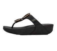 FitFlop Lulu - Sandali da donna con punta in pietra marmorizzata, con supporto ortopedico per arco plantare, antiscivolo, in finta pelle imbottita, nero, 5