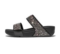 FitFlop Lulu - Sandali estivi da donna con glitter, leggeri e confortevoli, con supporto naturale per arco plantare, Nero, 43 EU