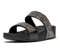 FitFlop Lulu - Sandali estivi da donna con glitter, leggeri e confortevoli, con supporto naturale per arco plantare, Nero, 40 EU