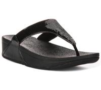 Fitflop Lulu Sequin Toe-Post Sandals, Sandali Donna, Nero, 41 EU