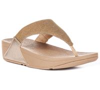 Fitflop Lulu Shimmerlux Toe Post Crystal Slide Sandalo Donna In Lattee UK 3 - 8