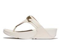 Fitflop Lulu Square-Chain Leather Toe-Post Sandals, Sandali Donna, Beige Parigi, 40 EU