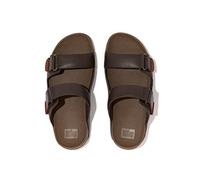 Fitflop Gogh Moc Slide in Pelle, Sandali a Ciabatta Uomo, Marrone Scuro, 47 EU