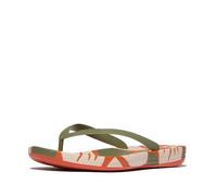 Fitflop Iqushion Mens Leaf-Print Ergonomic Flip-Flops, Infradito Uomo, Salvia, 42 EU