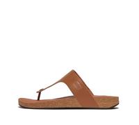 Fitflop Men's Iqushion Leather Toe-Post Sandals, Marrone chiaro, 41 EU