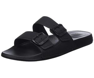 Fitflop Men's Iqushion Two Bar Adjustable Slide Sandal, Nero, 41 EU