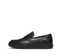 Fitflop Rally Mens Leather Penny Loafers, Mocassino Uomo, Tutto Nero, 46 EU