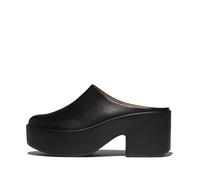 Fitflop Mules da Donna con Tacco in Pelle Platfforms, Tutto Nero, 38.5 EU
