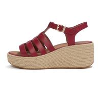 Fitflop Platfforms Espadr. Leather Fisherman Wedge Sandals, Sandali con Zeppa Donna, Bacche bruciate, 41.5 EU Stretta