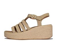Fitflop Platfforms Espadr. Suede Fisherman Wedge Sandals, Sandali con Zeppa Donna, Cappuccino, 43 EU