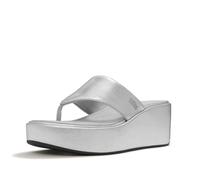 Fitflop Platfforms Sandali da donna con zeppa, argento, 36, Argento, 3 UK Narrow