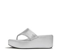 Fitflop Platfforms Sandali da donna con zeppa, argento, taglia 39, Argento, 6.5 UK Narrow