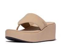 Fitflop Platfforms Toepost - Sandali da donna con zeppa, colore: Nero, Beige, 39 EU