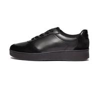 Fitflop Rally Leather/Suede Panel Sneakers, Scarpe da ginnastica Donna, All Black Fq1 090, 38 EU