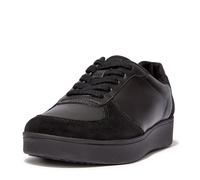 Fitflop Rally Leather/Suede Panel Sneakers, Scarpe da ginnastica Donna, All Black Fq1 090, 40 EU