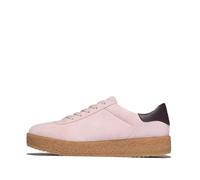 Fitflop Rally - Sneaker da Donna con Punta a T in Tessuto crêpe, Scamosciato, Colore: Rosa Argilla/Prugna, Taglia 40, Plumberry Rosa Argilla, 41 EU