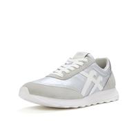 FitFlop Retro-Q FF Sneakers in tessuto metallico/scamosciato, Argento/Bianco Urbano, 8