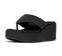Fitflop Platfforms Wedge Toe-Post Sandals, Sandali con Zeppa Donna, Nero, 39 EU