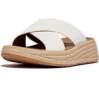 FitFlop Sandali da donna F-Mode Espadrille in pelle Flatform Cross Slides IV5 EUR 36 Bianco