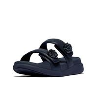Fitflop F-Mode Go Beadie-Button Adj. Flatform 2-Bar Slides, Sandali Donna, Marina Militare, 41 EU