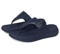 Fitflop Sandali da donna F-mode Go Beadie-button Adj. Flatform T/P, Marina Militare, 41 EU