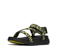 Fitflop Sandali da donna F-Mode Go Leopard Adjust. Webbing Z-Strap, Mix di citronella, 37 EU