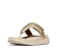 Fitflop Sandali da donna F-mode Go regolabili con punta piatta, platino, 36 EU