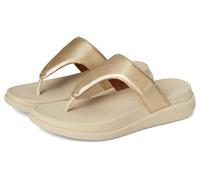 Fitflop F-Mode Go Adjustable Flatform Toe-Post Sandals, Sandali Donna, Platino, 40 EU