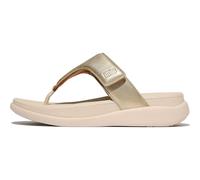 Fitflop F-Mode Go Adjustable Flatform Toe-Post Sandals, Sandali Donna, Platino, 43 EU