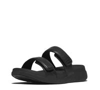 Fitflop F-Mode Go Adjustable Flatform Two-Bar Slides, Sandali a Ciabatta Donna, Nero, 37 EU