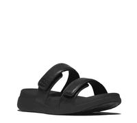Fitflop F-Mode Go Adjustable Flatform Two-Bar Slides, Sandali a Ciabatta Donna, Nero, 38 EU