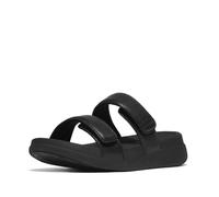 Fitflop F-Mode Go Adjustable Flatform Two-Bar Slides, Sandali a Ciabatta Donna, Nero, 41 EU