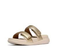 Fitflop F-Mode Go Adjustable Flatform Two-Bar Slides, Sandali a Ciabatta Donna, Platino, 41 EU