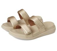 Fitflop Sandali da donna F-mode Go regolabili Flatform a due barre SlidesSlide, platino, 43 EU
