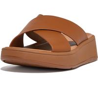 FitFlop Sandali da donna F-Mode zeppa incrociata in pelle Marrone chiaro
