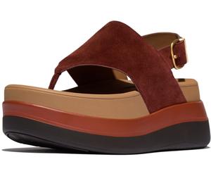 FitFlop Sandali da donna F-Mode Stack Suede Back-Strap Toe-Post Sandals E2H EUR 37 Marrone