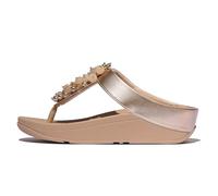 Fitflop Sandali da donna Fino Bauble-Bead Toe-Post, Metallico Classic Beige, 3 UK Wide