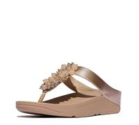 Fitflop Fino Bauble-Bead Toe-Post Sandals, Sandali Donna, Metallico Classic Beige, 39 EU Larga